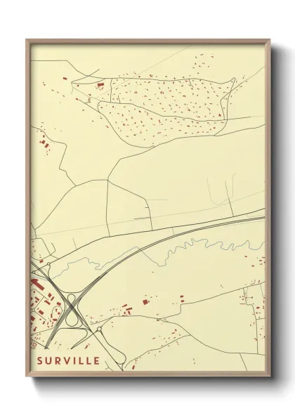 Une affiche de carte sur Surville