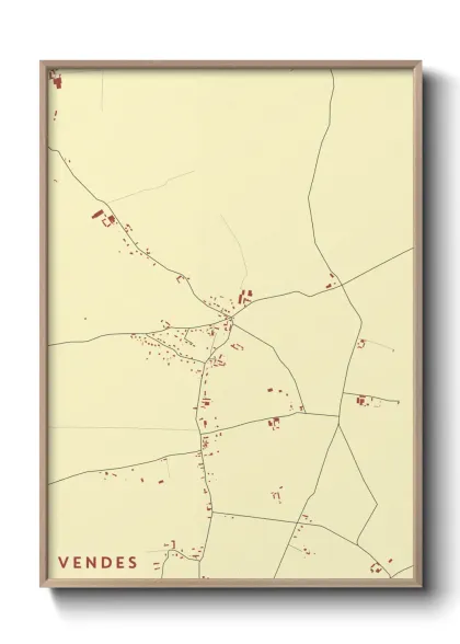Une affiche de carte sur Vendes