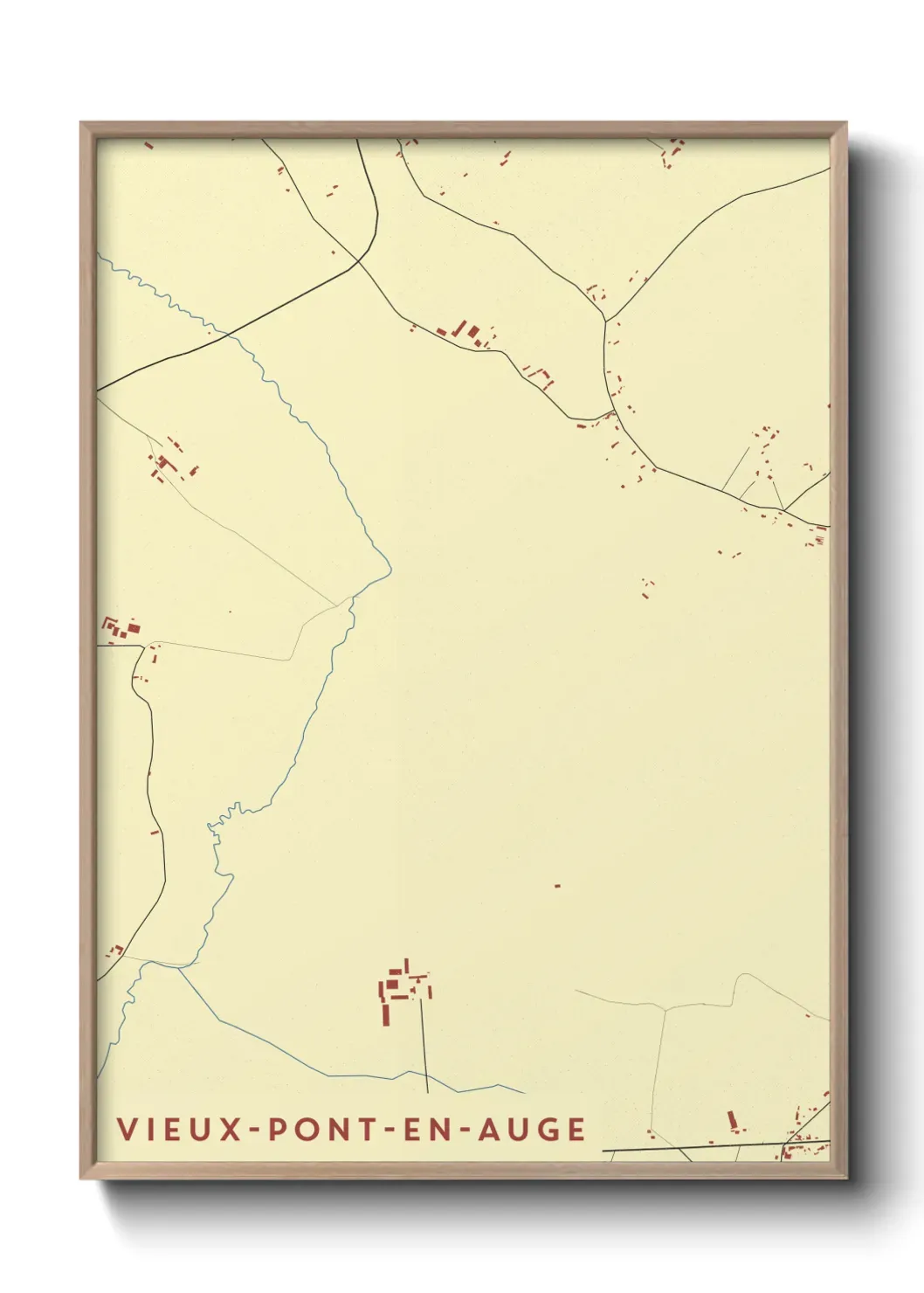Un poster carte Vieux-Pont-en-Auge