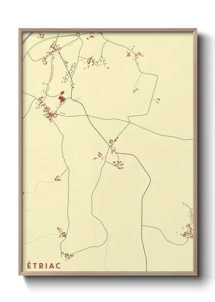 Une affiche de carte sur Étriac