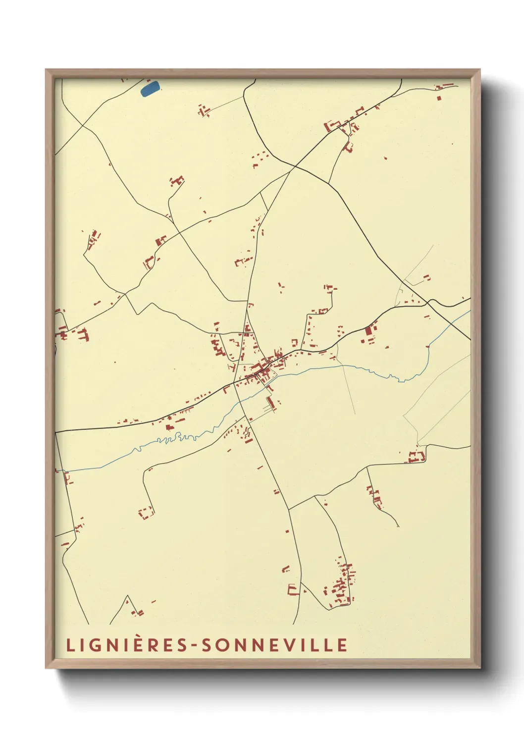 Un poster carte Lignières-Sonneville