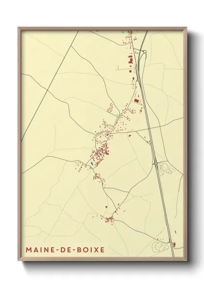 Une affiche de carte sur Maine-de-Boixe