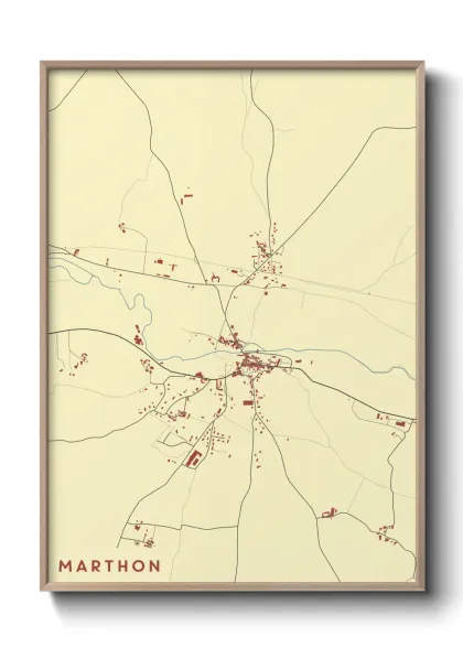Une affiche de carte sur Marthon