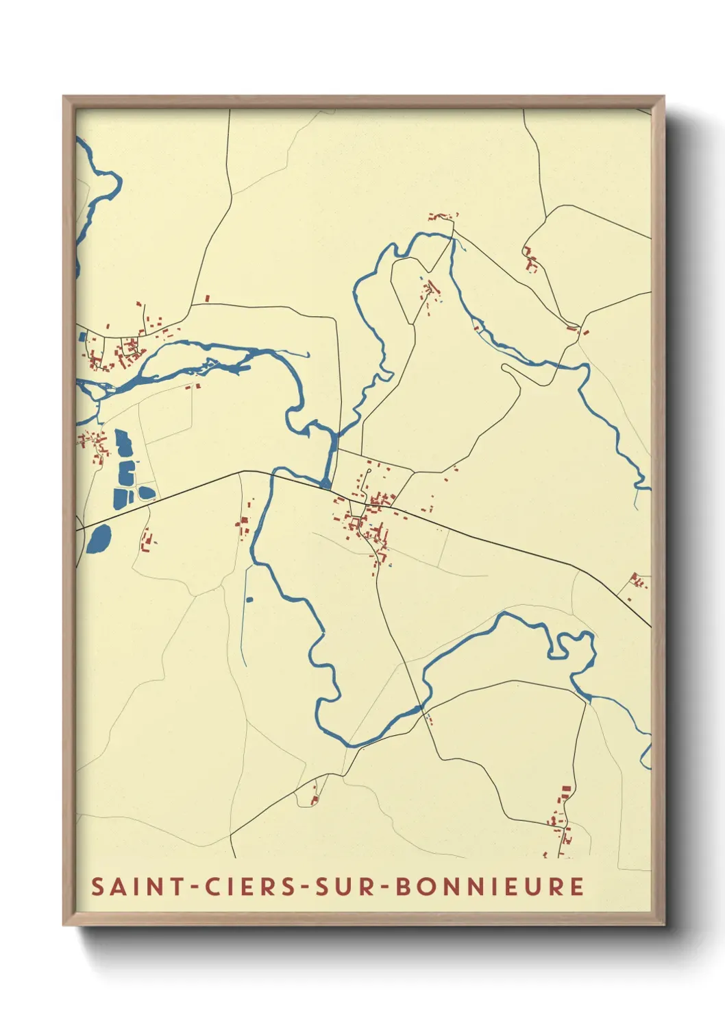 Un poster carte Saint-Ciers-sur-Bonnieure