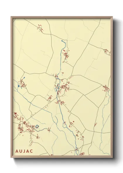 Une affiche de carte sur Aujac