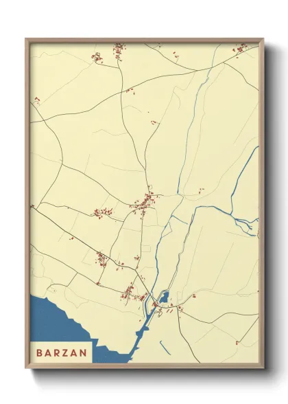 Une affiche de carte sur Barzan