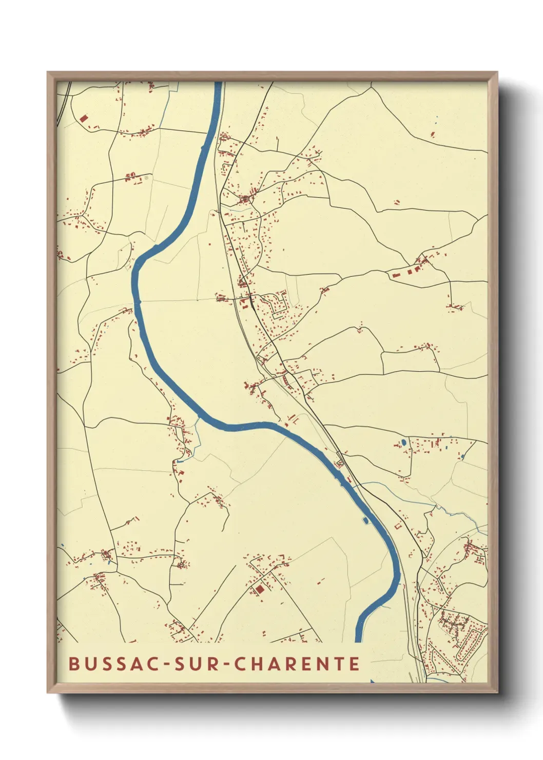 Un poster carte Bussac-sur-Charente