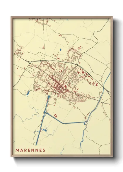 Une affiche de carte sur Marennes