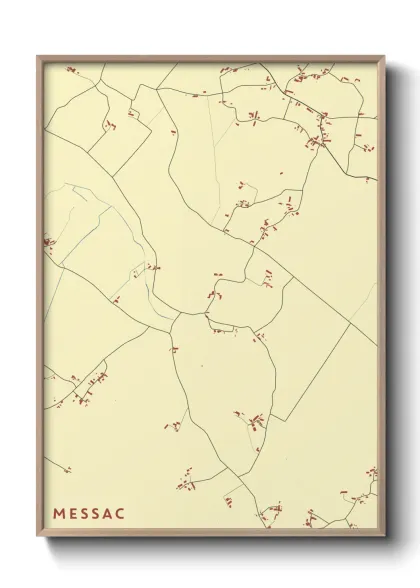 Une affiche de carte sur Messac