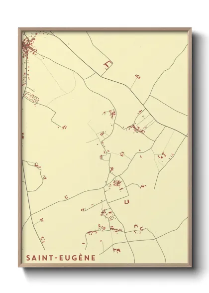 Une affiche de carte sur Saint-Eugène