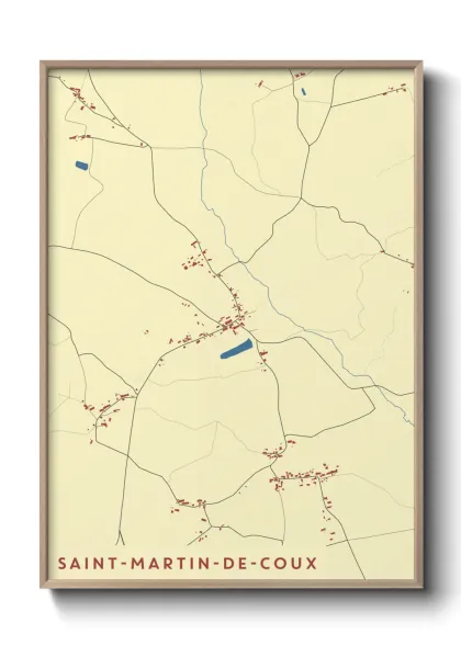 Une affiche de carte sur Saint-Martin-de-Coux