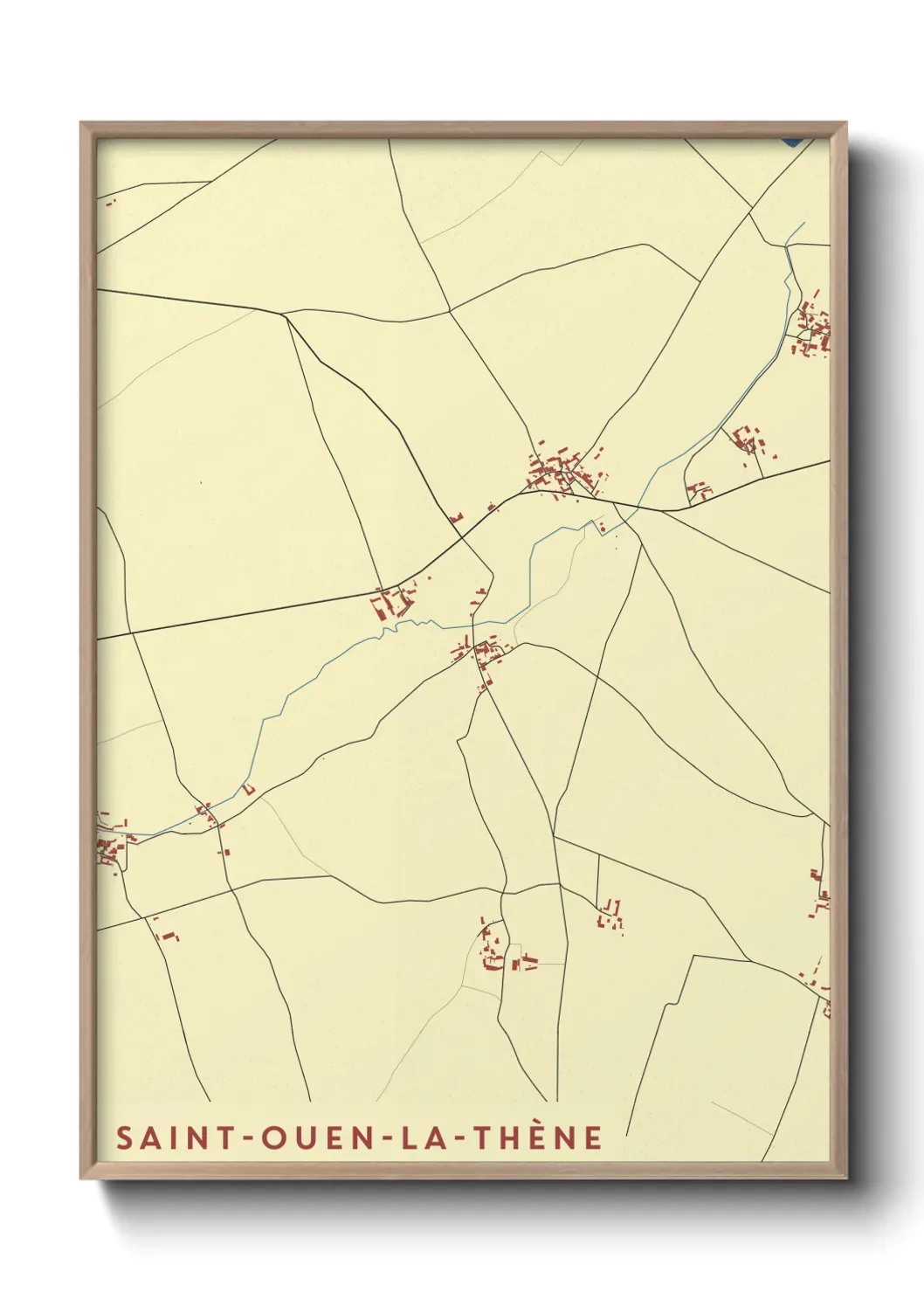 Un poster carte Saint-Ouen-la-Thène