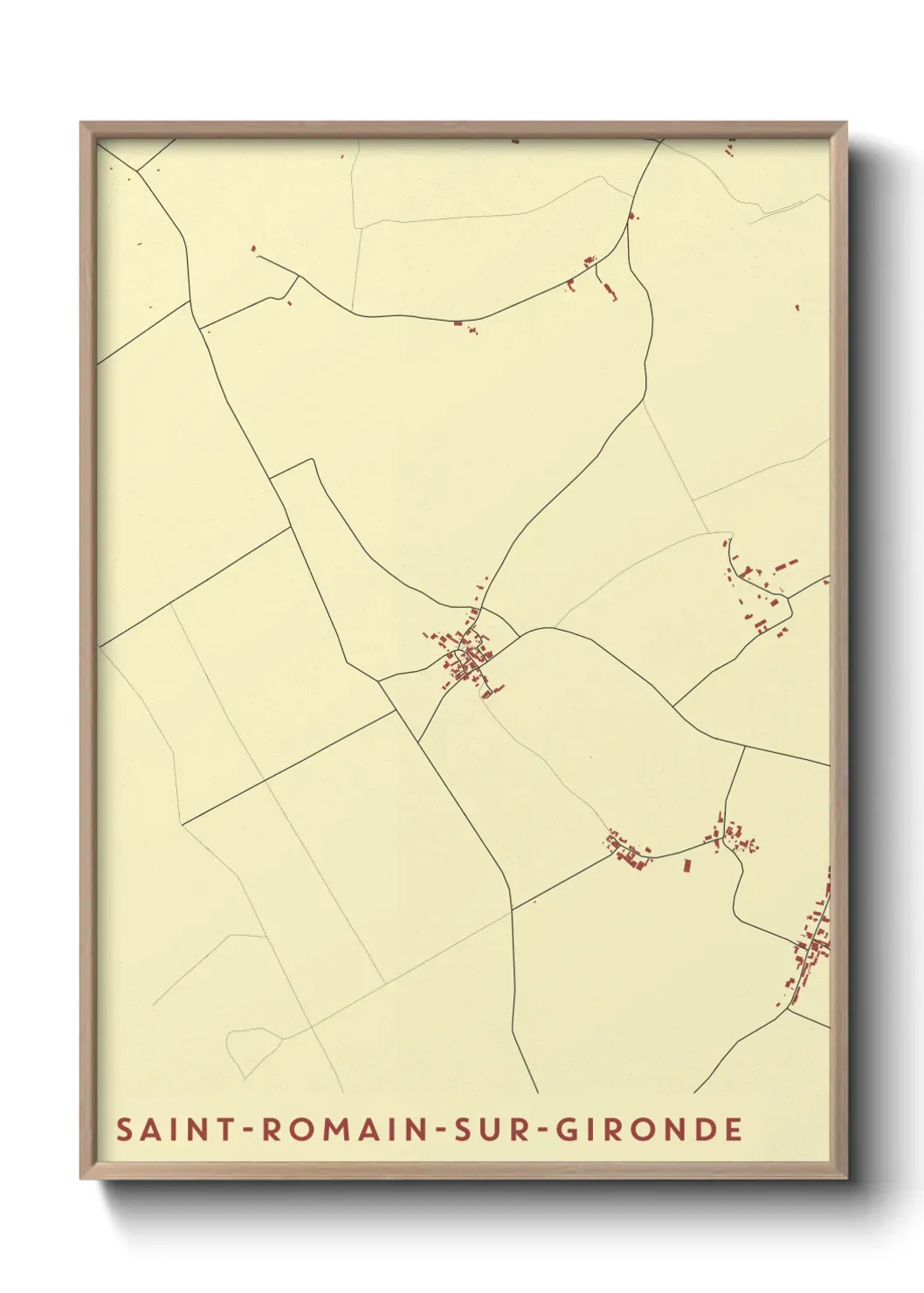 Un poster carte Saint-Romain-sur-Gironde