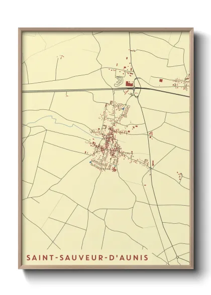 Une affiche de carte sur Saint-Sauveur-d'Aunis