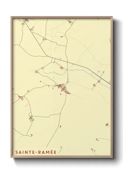 Une affiche de carte sur Sainte-Ramée