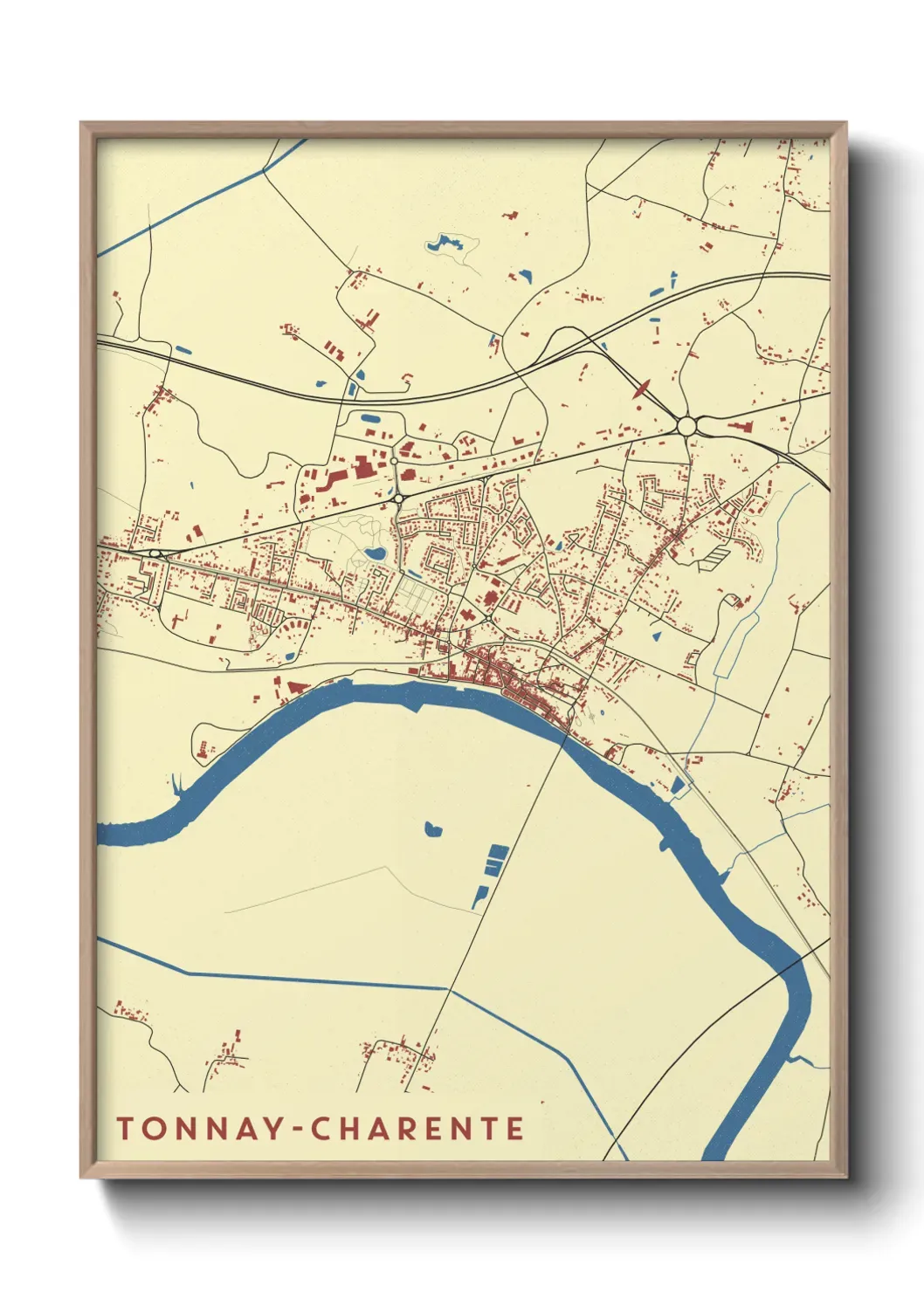 Un poster carte Tonnay-Charente