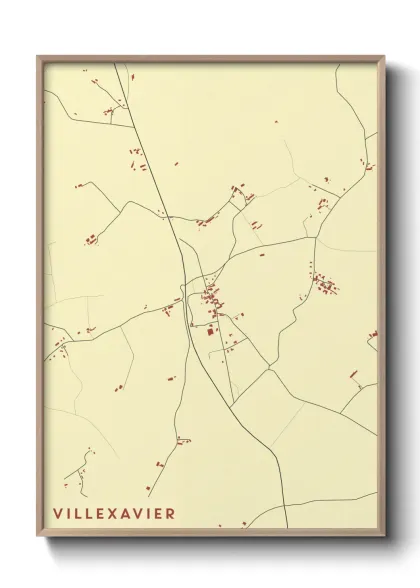 Une affiche de carte sur Villexavier
