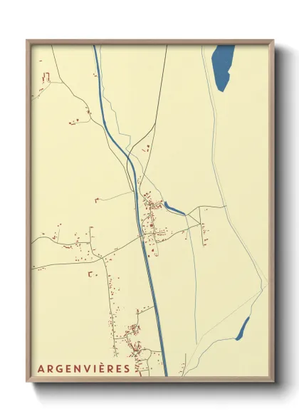 Une affiche de carte sur Argenvières