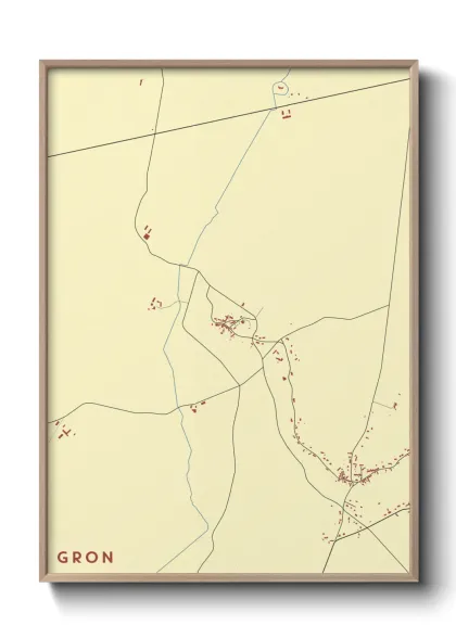 Une affiche de carte sur Gron