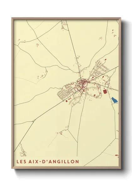 Une affiche de carte sur Les Aix-d'Angillon
