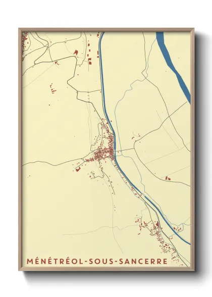 Une affiche de carte sur Ménétréol-sous-Sancerre