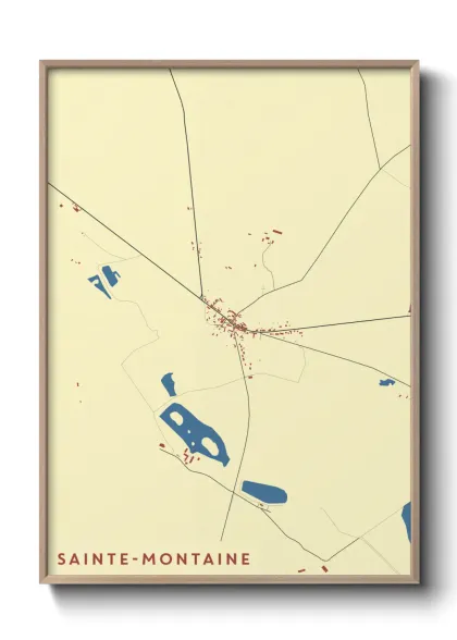 Une affiche de carte sur Sainte-Montaine