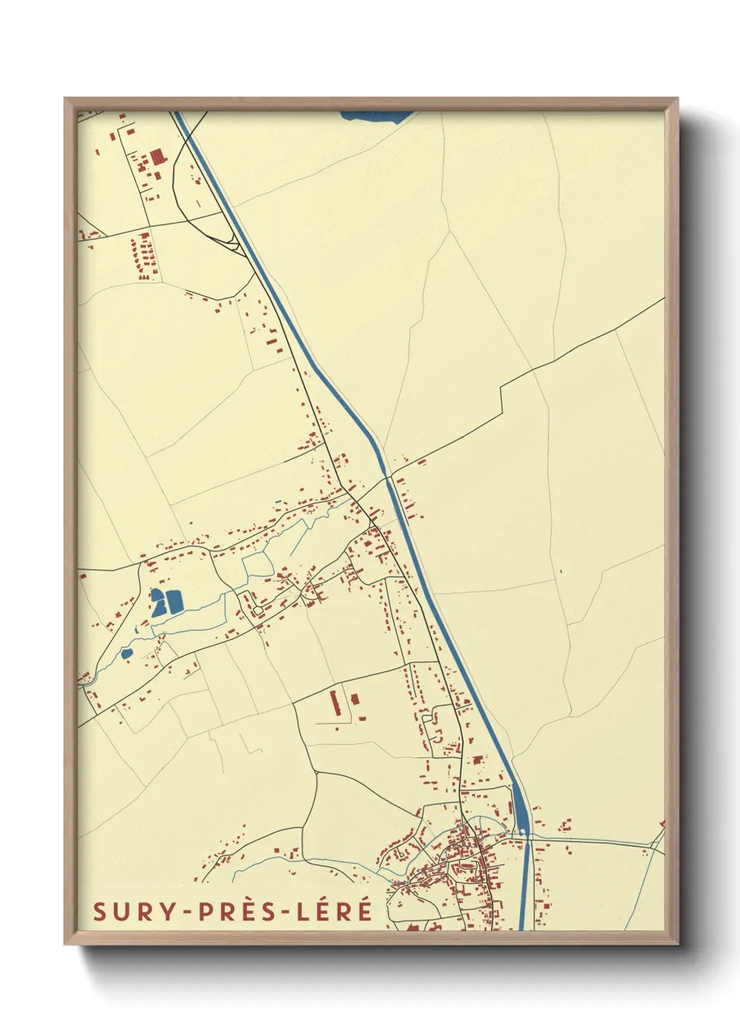 Un poster carte Sury-près-Léré
