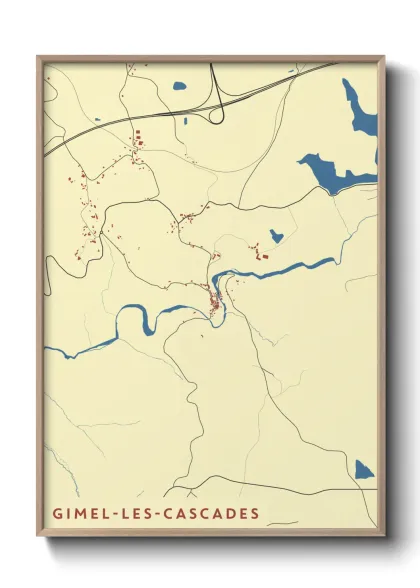 Une affiche de carte sur Gimel-les-Cascades