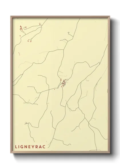 Une affiche de carte sur Ligneyrac