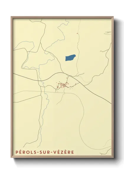 Une affiche de carte sur Pérols-sur-Vézère