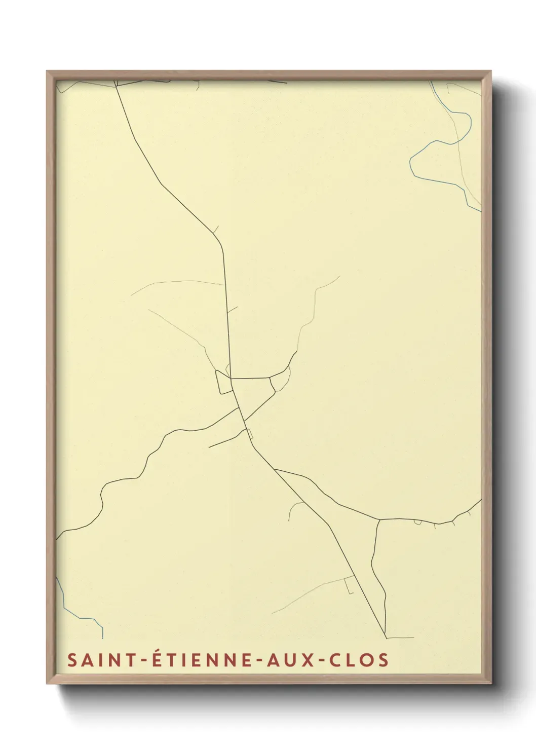 Un poster carte Saint-Étienne-aux-Clos