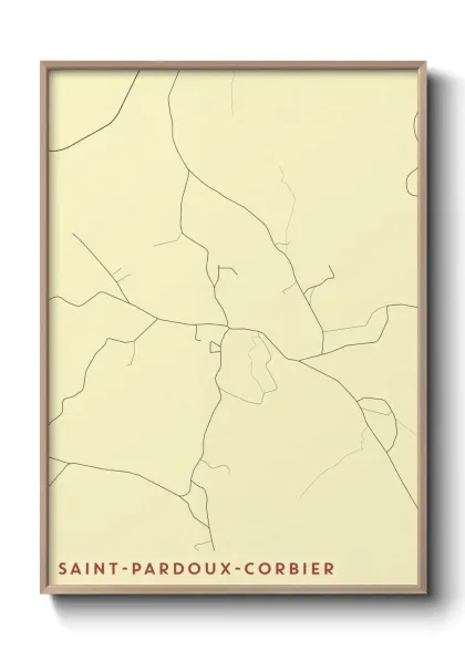 Une affiche de carte sur Saint-Pardoux-Corbier