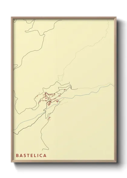 Une affiche de carte sur Bastelica