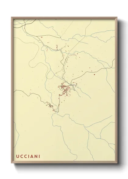 Une affiche de carte sur Ucciani