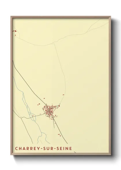 Une affiche de carte sur Charrey-sur-Seine