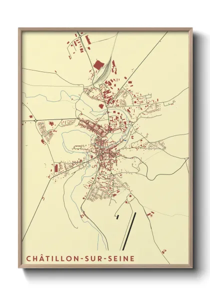 Une affiche de carte sur Châtillon-sur-Seine