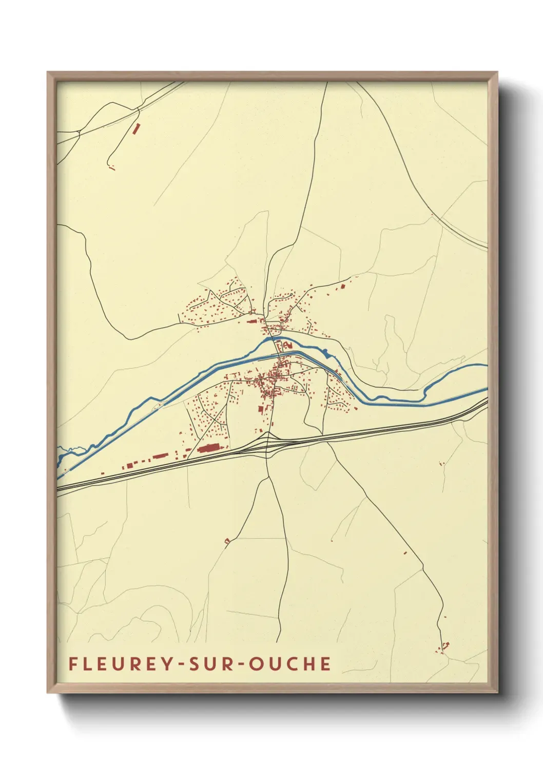 Un poster carte Fleurey-sur-Ouche