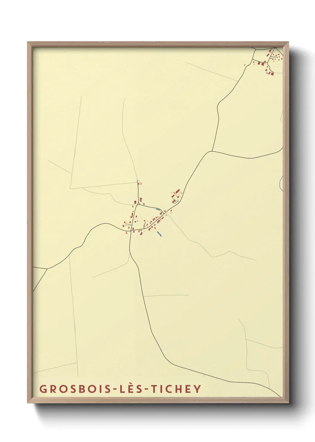 Un poster carte Grosbois-lès-Tichey