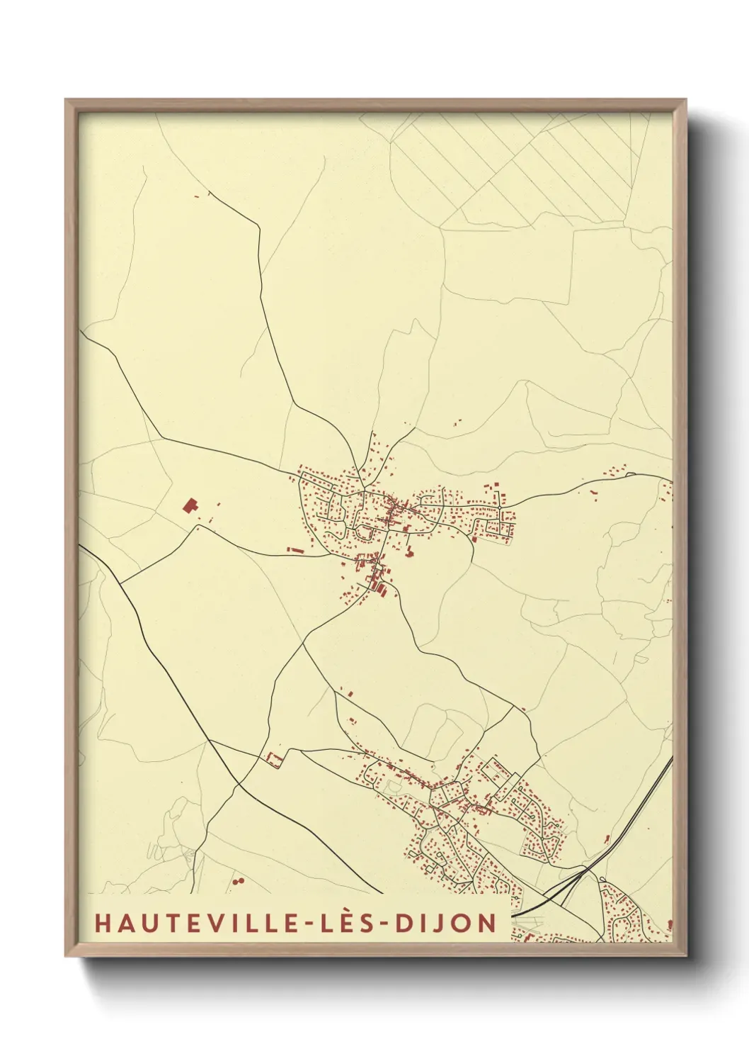 Un poster carte Hauteville-lès-Dijon