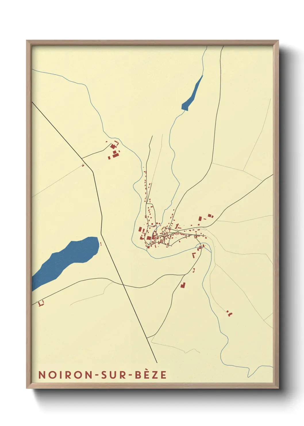 Un poster carte Noiron-sur-Bèze