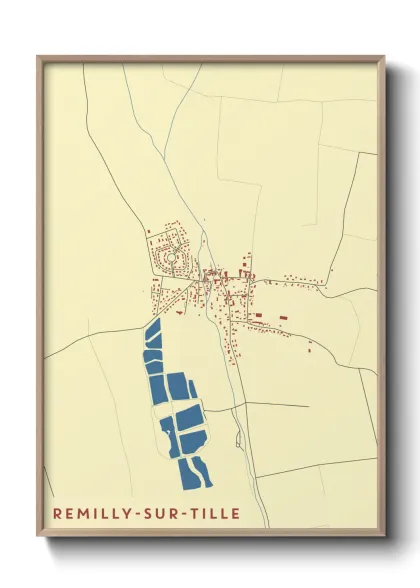 Une affiche de carte sur Remilly-sur-Tille