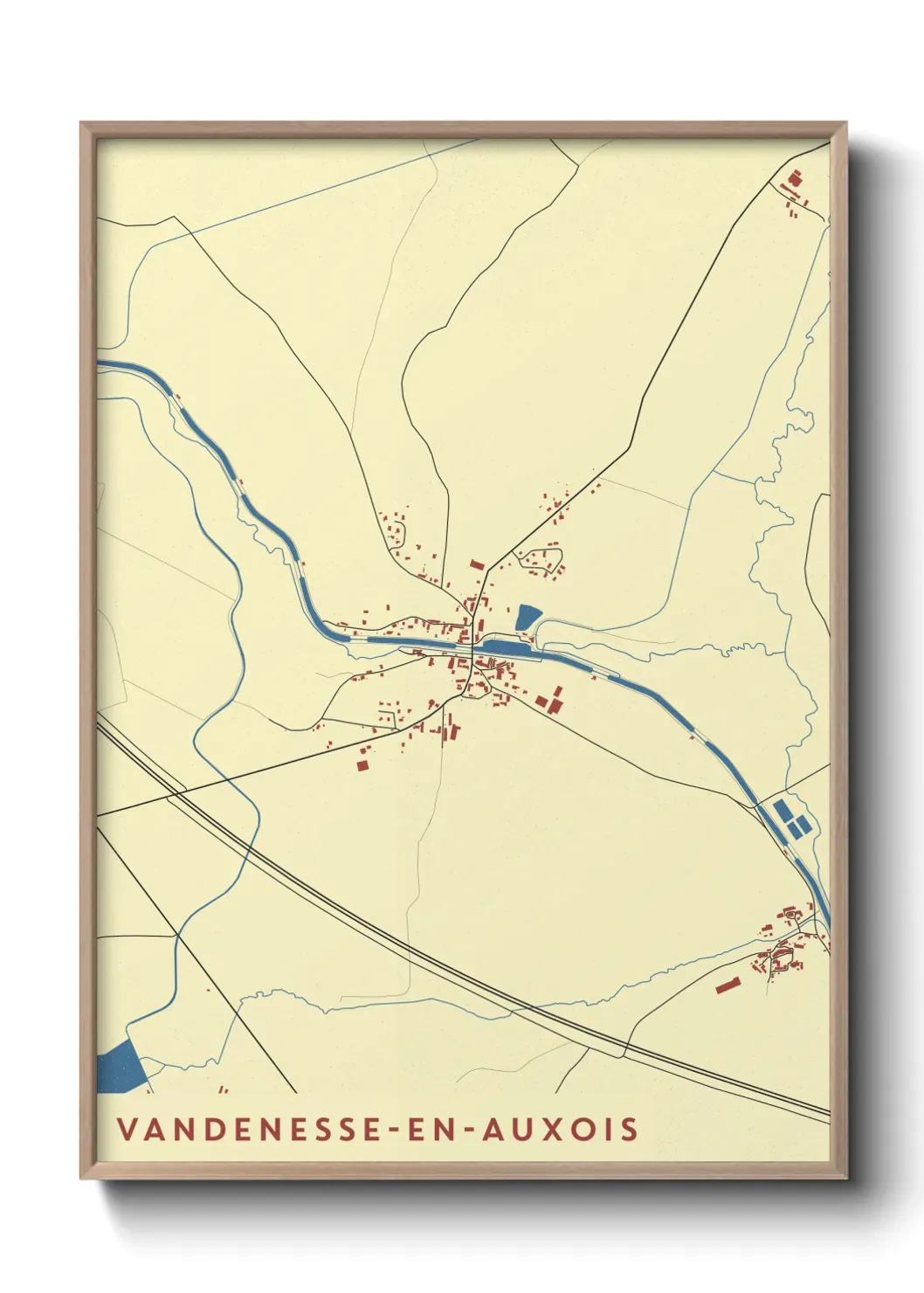 Un poster carte Vandenesse-en-Auxois
