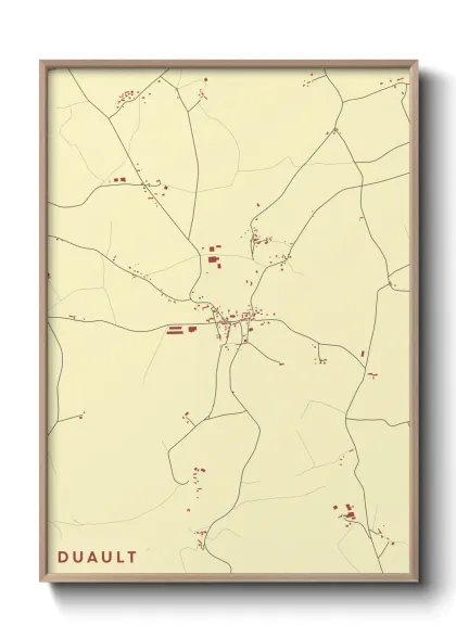 Une affiche de carte sur Duault