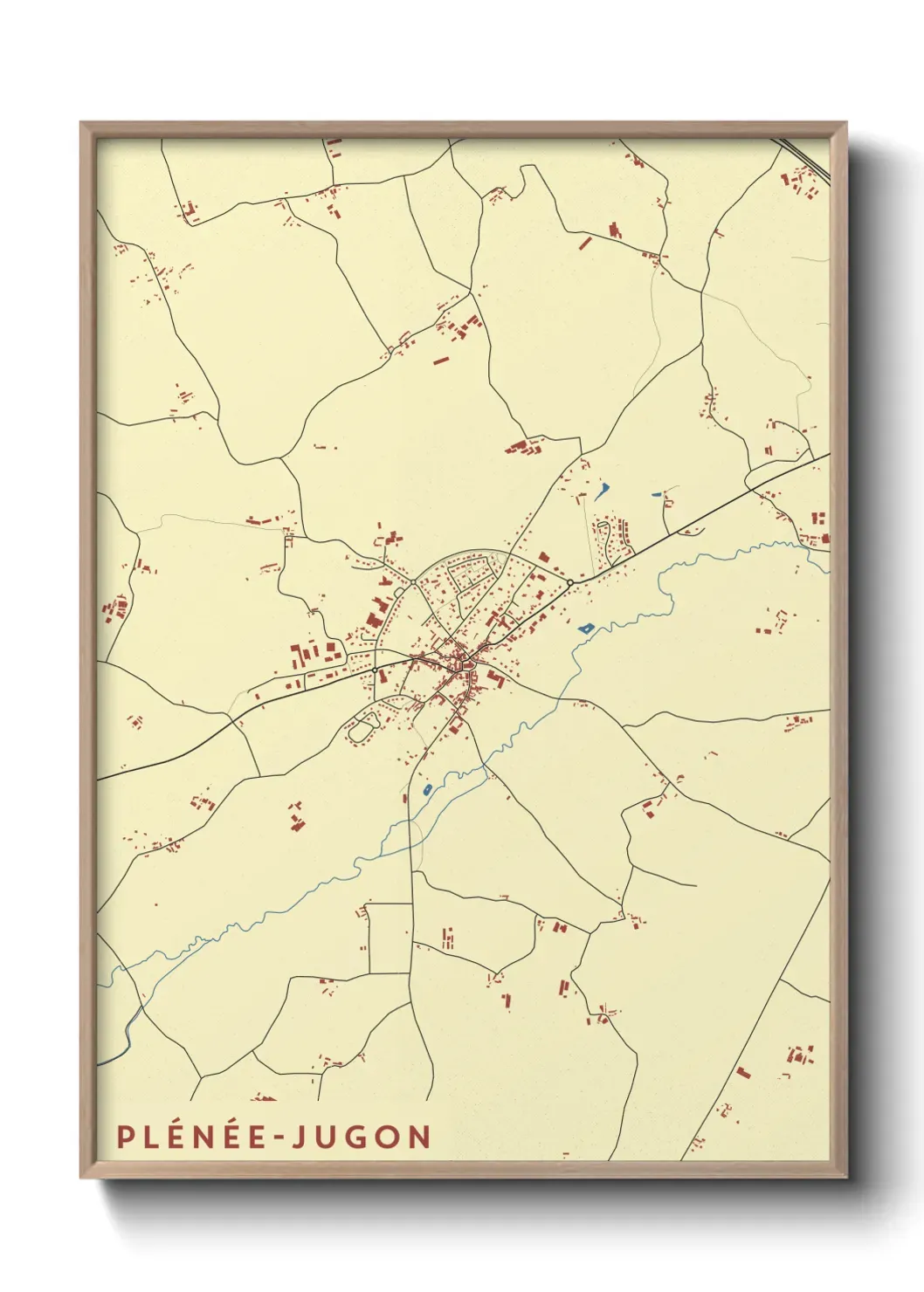 Un poster carte Plénée-Jugon