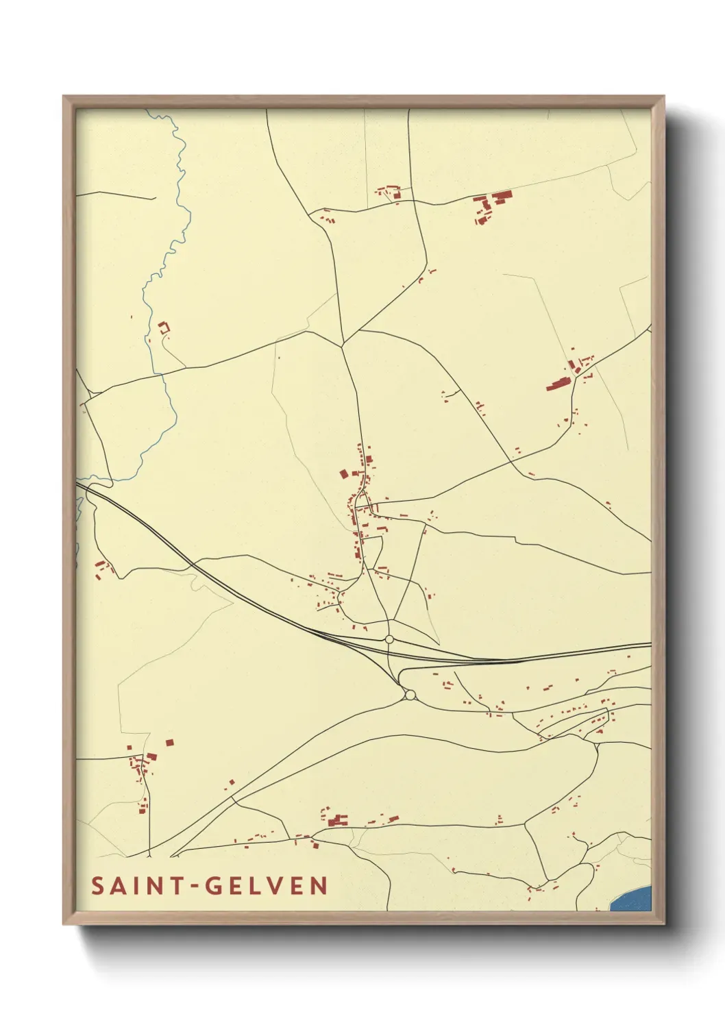 Un poster carte Saint-Gelven
