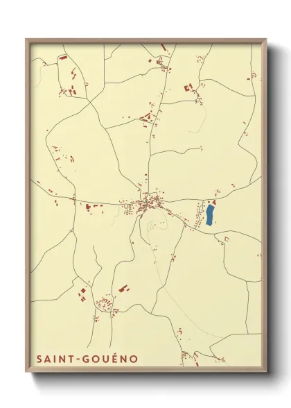 Une affiche de carte sur Saint-Gouéno