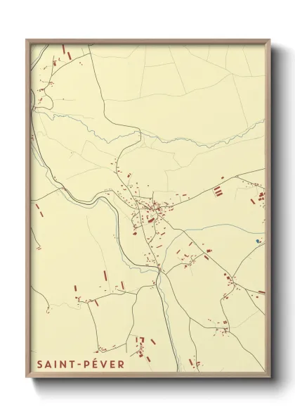 Une affiche de carte sur Saint-Péver