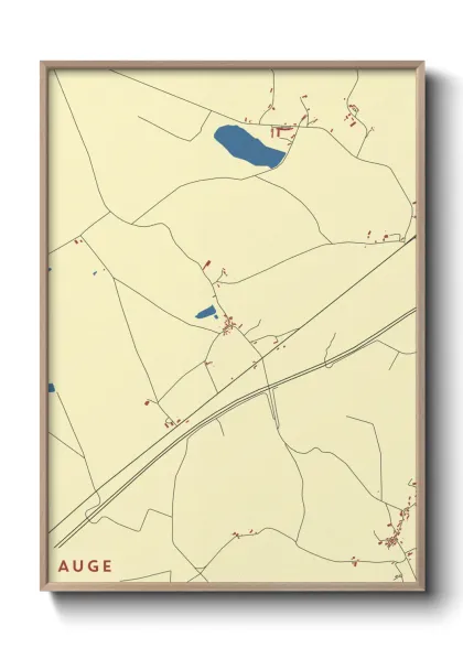 Une affiche de carte sur Auge