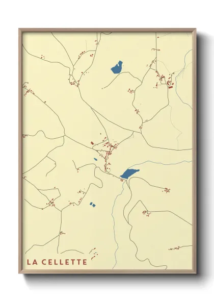 Une affiche de carte sur La Cellette