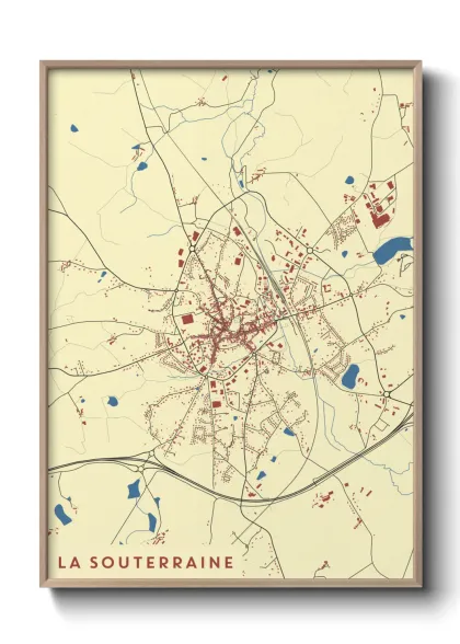 Une affiche de carte sur La Souterraine